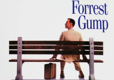 Viersen, Almanya - 9 Mayıs. 2024: 1994 'ten Tom Hanks' in oynadığı Forrest Gump filminin film afişi.