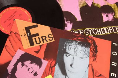Viersen, Almanya - 9 Mayıs. 2024: İngiliz New Wave grubu Psychedelic Furs 'un plak albüm kapağı