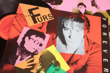 Viersen, Almanya - 9 Mayıs. 2024: İngiliz New Wave grubu Psychedelic Furs 'un plak albüm kapağı