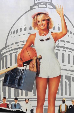 Viersen, Germany - June 9. 2024: Protocol film poster detail (German Version)  with Goldie Hawn from 1984 clipart