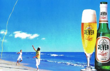 Viersen, Germany - June 9. 2024: Jever light beer advertising detail in german magazine from 1980s clipart