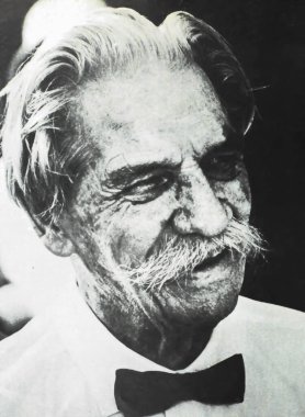 Viersen, Almanya - 8 Haziran. 2024: Albert Schweitzer 'in 60' lardaki portresi (merkeze odaklan)