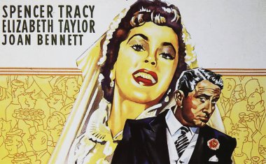 Viersen, Almanya - 9 Mayıs. 2024: Gelin sinemasının babası (Almanca versiyonu) Spencer Tracy ve Elizabeth Taylor ile birlikte 1950 'den (merkeze odaklan))