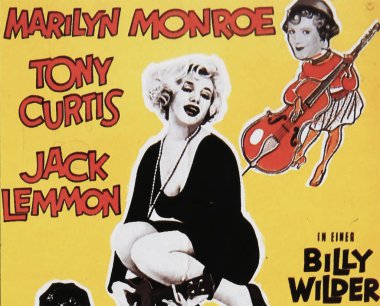 Viersen, Almanya - 9 Mayıs. 2024: Marilyn Monroe, Tony Curtis ve Jack Lemmon 'ın oynadığı 