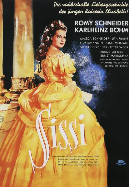 Viersen, Almanya - 9 Mayıs. 2024: Sissi film afişi 1955 'ten Romy Schneider ile (kadın merkezine odaklan)