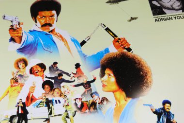 Viersen, Germany - July 9. 2024: Coffy vinyl record album cover Jazz-Funk soundtrack detail by Roy Ayers 1973 (focus on center) clipart