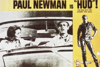 Viersen, Almanya - 9 Mayıs. 2024: 1963 'ten Paul Newman ve Patricia Neal ile HUD resmi sinema lobi kartı film sahnesi)