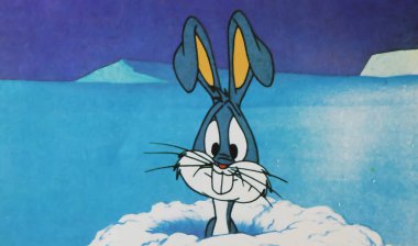 Viersen, Almanya - 9 Temmuz. 2024: 1949 'daki Looney Tunes serisindeki Bugs Bunny çizgi film karakteri.)