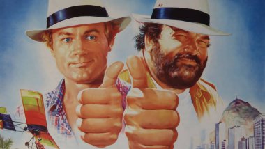 Viersen, Almanya - 9 Temmuz. 2024: Bud Spencer ve Terence Hill ile birlikte 1984 'ten itibaren 