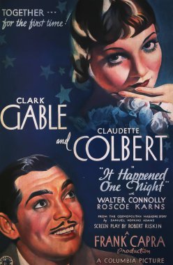 Viersen, Almanya - 9 Temmuz. 2024: 1934 'ten Claudette Colbert ve Clark Gable ile Bir Gece Oldu (merkeze odaklan)