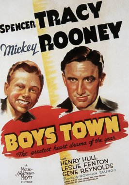 Viersen, Almanya - 9 Temmuz. 2024: Spencer Tracy ve Mickey Rooney 'nin oynadığı Boys Town Sinema posteri (1938' den kalma))