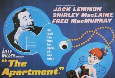 Viersen, Germany - July 9. 2024: The Apartment cinema film poster with Jack Lemmon and Shirley MacLaine from 1960 clipart