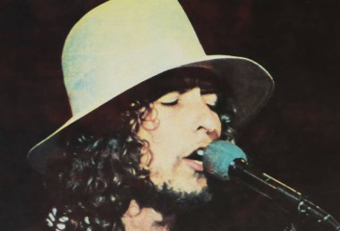 Viersen, Almanya - 3 Haziran. 2024: Bob Dylan 'ın 1976' daki Son Vals filmindeki eski dergi fotoğrafı)