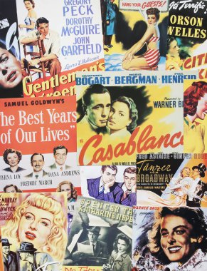 Viersen, Almanya - 6 Nisan. 2024: 1940 'lardan Hollywood film afiş koleksiyonu
