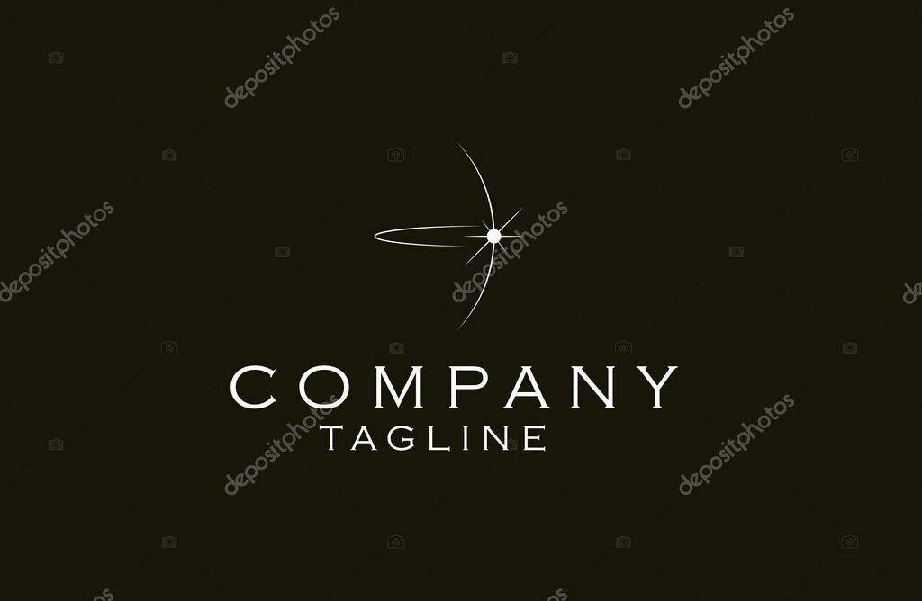 Outer space planet orbit logo icon design template flat vector