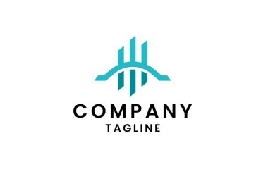 Köprü finansmanı logo tasarım şablonu düz vektör