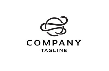 hayvan yılan logosu tasarım şablonu düz vektör