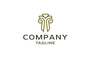 Pillar logo icon design template flat vector