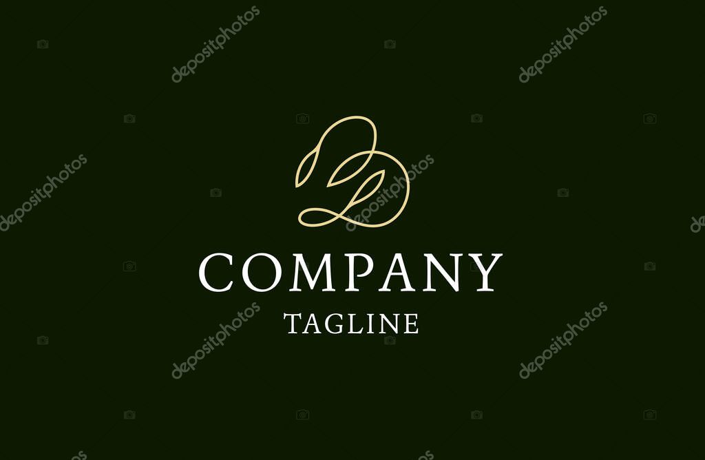 Letter B leaf nature logo icon design template flat vector