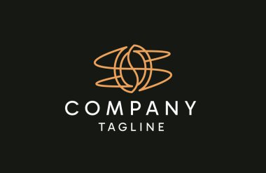 Küresel kahve çekirdeği logosu. Kahve çekirdeği şekilli tasarım şablonuna sahip dünya