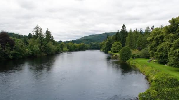 River Tay Dunkeld Summer Perthshire Scotland — Stock video