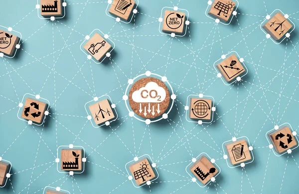 Co2 Reductie Recycling Groene Fabriek Icoon Voor Elektrische Voertuigen Voor — Stockfoto