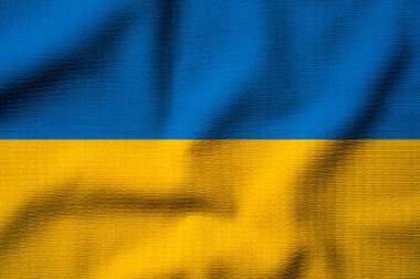 Close up of waving of Ukraine flag for Independence Day concept.