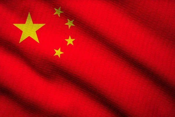 Wave China Flag Silk Cloth People Republic China Most Population — Photo