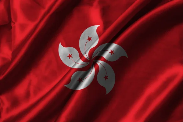 Waving Fabric Hongkkong Flag — Stock Photo, Image