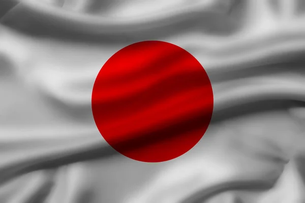 Waving of Fabric Japan flag , Japan country is the high growth economy and technology.
