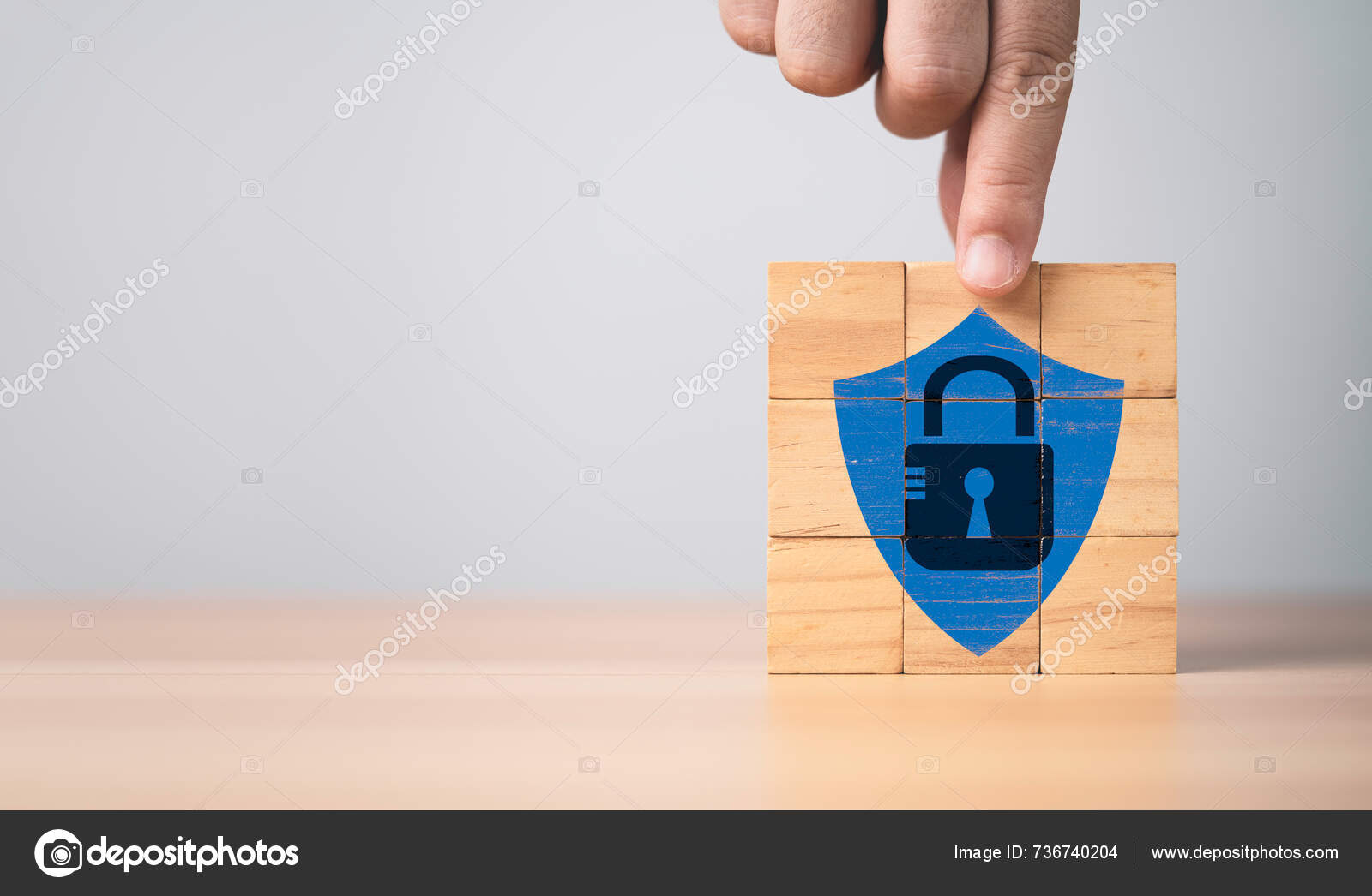 Hand Assemble Master Key Lock Guard Icon Personal Data Protection ...