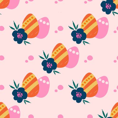 Çizgili orangutan ve sarı yumurtalarla paskalya aralıksız tekrarlanan desen. Kumaş, duvar kağıdı, tekstil, giyim, ambalaj, hatıra defteri, etiket, kapak, kartlar için arka plan veya doku