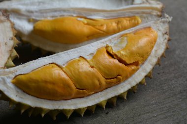 Olgun bir Durian meyvesine yakın çekim. Çok cazip..