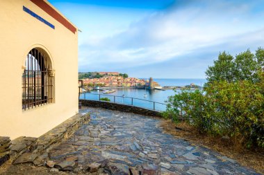 La Glorieta viewpoint and building at Collioure at Occitanie in France