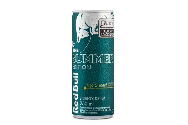 stock image RED BULL ENERGY DRINK 250 ml, the summer edition of the cold fig and apple drink.