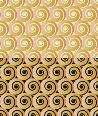 Abstract spiral seamless pattern. Beige color gradient palette. Cute swirl circle geometrical composition.Transparent background. Vector illustration