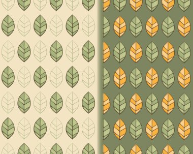 Güz yaprağı kaprisli el çizimi, karikatür karalama stili, boya fırçası çizimi, yeşil sarı beyaz renk, davetiye web kartı için arka plan, modern vektör illüstrasyonu