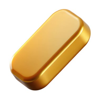 Altın silgi, beyaz arka planda izole edilmiş yüksek kalite ikon. Yansımalı 3D parlak metal illüstrasyon konseptinin kaliteli yüksek çözünürlüklü görüntüsü.