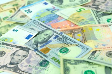 Para Euro, Dolar, ABD, Hong Kong, Çin, döviz kurları kavramı