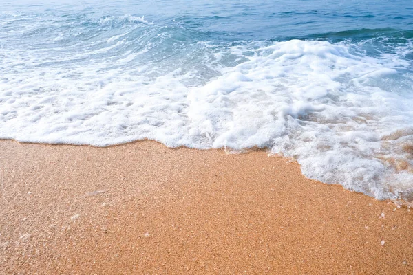 Spiaggia Sabbia Sfondo Concetto Vacanza Estiva Spiaggia Natura Acqua Mare — Foto Stock