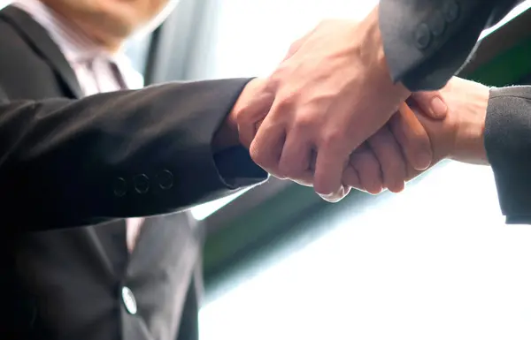Holding hands with business partners to trust business partners, relationships to achieve future commercial and investment goals.