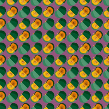 Mavi balkabağıyla kusursuz desen. Kış balkabağı. Cucurbita maxima. Meyve ve sebze. Düz stil. İzole vektör illüstrasyonu.