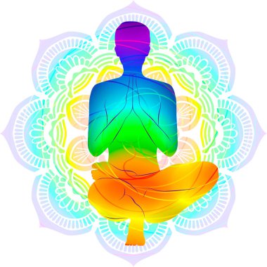 Padangushthasana yoga pozu veren renkli bir kadın silueti. Ayak parmağı duruşu ya da parmak ucu duruşu. Orta halli zorluk. İzole vektör illüstrasyonu