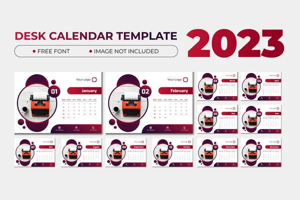 2023 Plantilla Calendario Empresa Ilustración De Stock