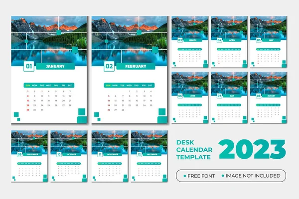 stock vector 2023 beautiful view calendar template