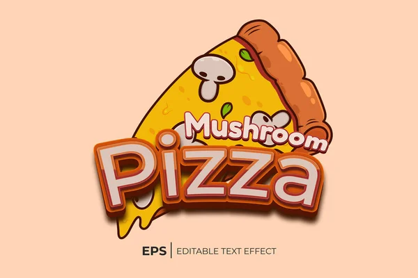 Eine Cartoon Illustration Einer Pizza Mit Pilzen Darauf — Stockvektor