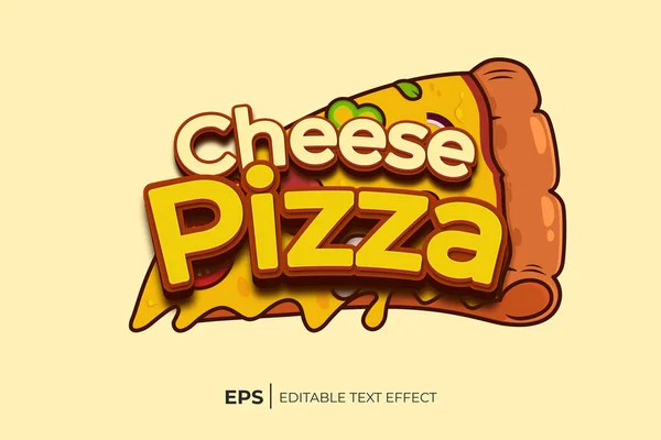 Une Illustration Dessin Animé Une Pizza Avec Les Mots Pizza — Image vectorielle
