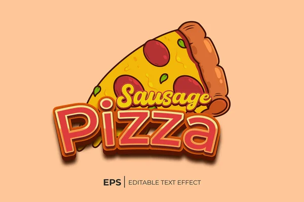 Uma Imagem Desenho Animado Uma Pizza Com Palavras Pizza Salsicha —  Vetores de Stock
