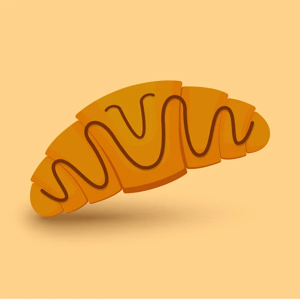Illustration Vectorielle Délicieuse Croissant Chocolat Illustration Croissant Dessin Animé — Image vectorielle