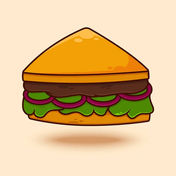 サンドイッチのベクトルイラスト 漫画のサンドイッチのイラスト — ストックベクタ